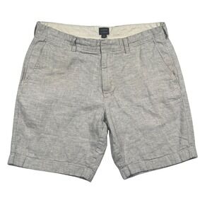 J.Crew 9" Inseam‎ Shorts Striped Casual Chino Shorts Size 33 Linen Cotton Blend